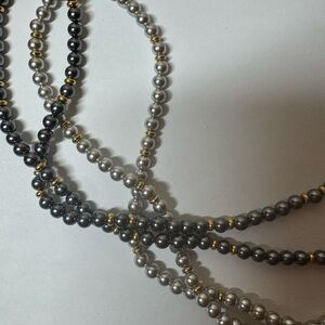 Monet Set of 2 vintage grey faux pearl necklaces